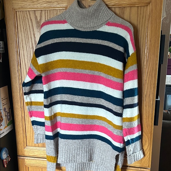 M&S Collection Sweaters - Colorful Striped Turtleneck Sweater